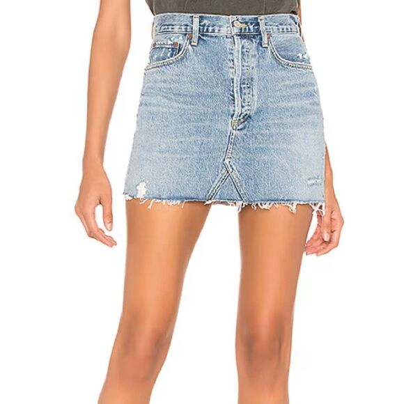 Agolde Dresses & Skirts - AGOLDE • Quinn denim mini skirt Swapmeet size 28